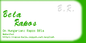 bela rapos business card