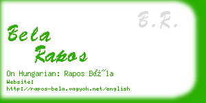 bela rapos business card